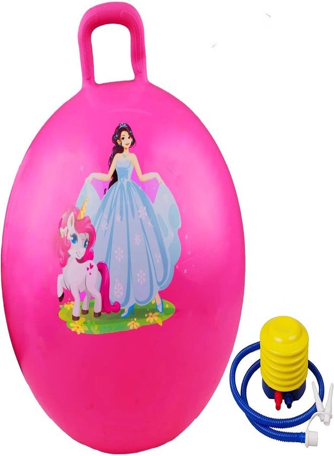 Mokshith Space Hopper Ball with Air Pump Diameter for Age 3+ Hop Ball, Kangaroo Bouncer, Hoppity Hop, Jumping Ball, Sit & Bounce(65 cm) (Pink) - Image 1